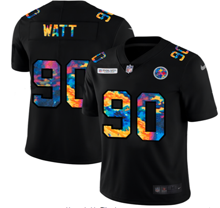 Men's Pittsburgh Steelers #90 T. J. Watt 2020 Black Crucial Catch Limited Stitched Jersey